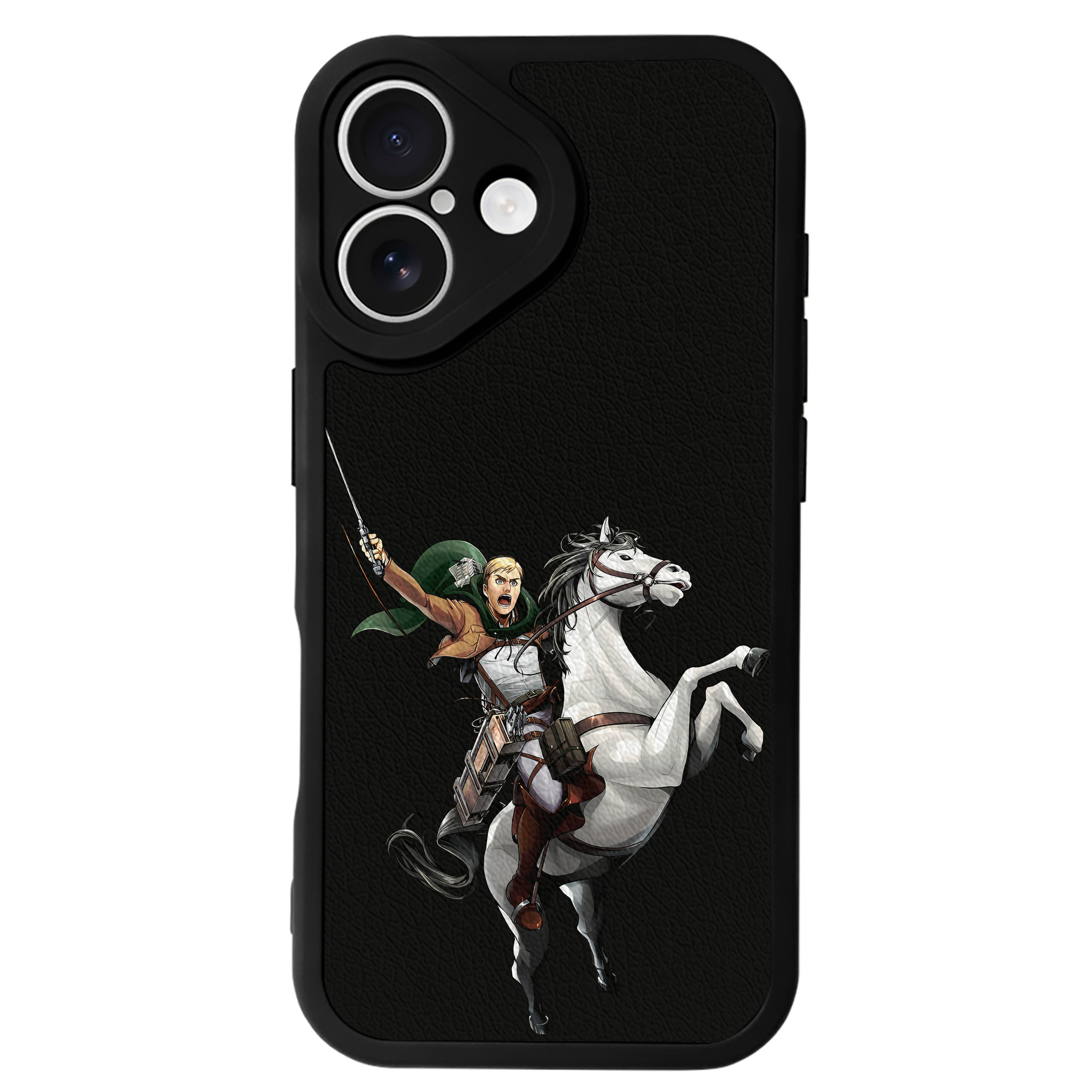 （画像用） 進撃の巨人 エルヴィン・スミス Attack on Titan Erwin Smith 【iPhone 16シリーズ対応】シリコンスマホケース（レザー調） 材質：シリコン